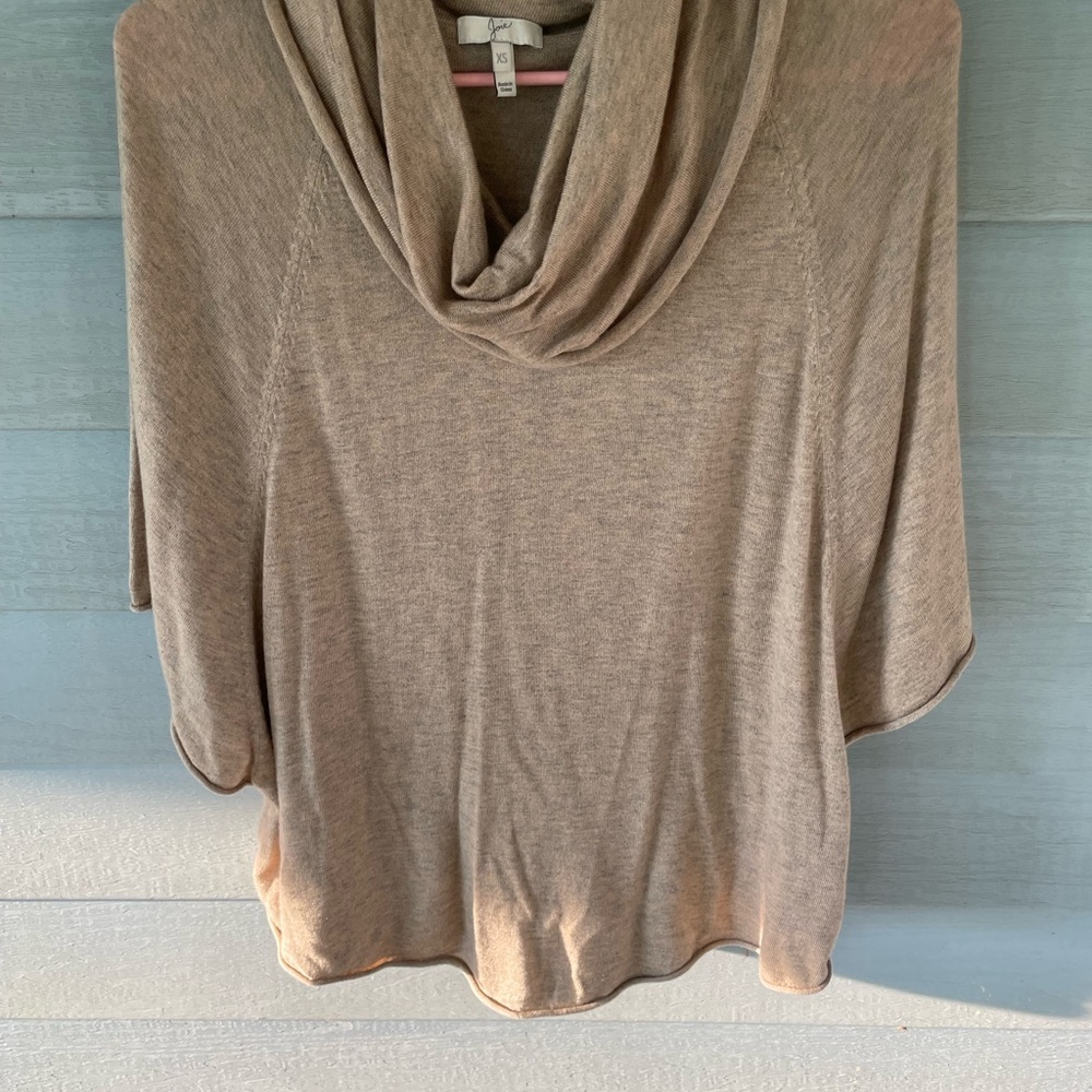 Joie cowl neck top XS oat beige